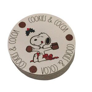 PEANUTS X RAE DUNN by Magenta Cookies & Cocoa Cork Coasters Set of 8